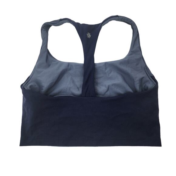 Athleta Transcend Blue Color Block Crop Sports Bra Small Cup A-C Size Small - Picture 3 of 3